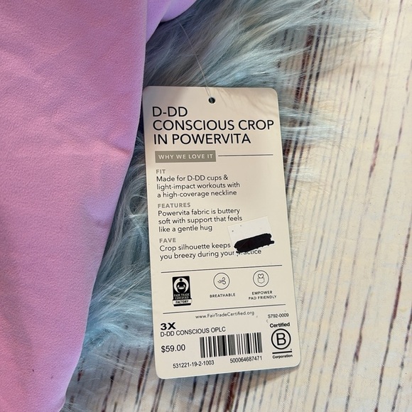 NWT Athleta Conscious Crop D-DD In Powervita in Opaque Lilac sz 3X - Picture 7 of 11